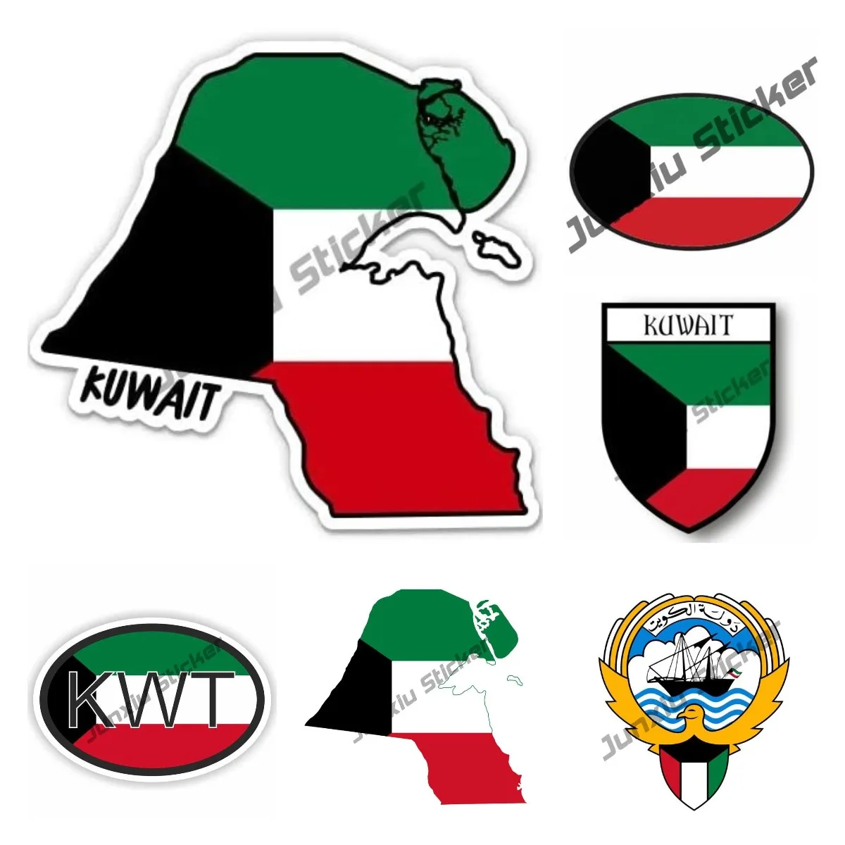 Laptop Accessories Kuwait - クウェート地図と旗ビニールステッカーおかしい車のバックミラーステッカービニールオートバイアクセサリーデカール電話ラップトップ用 KK13cm