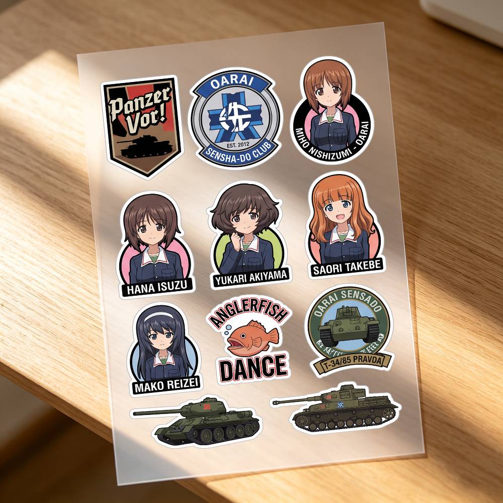 Laptop Accessories For Girls - アニメガールズアンズパンツァーバイクステッカー車体ビニールステッカーラップトップ壁デカール車改造アクセサリー