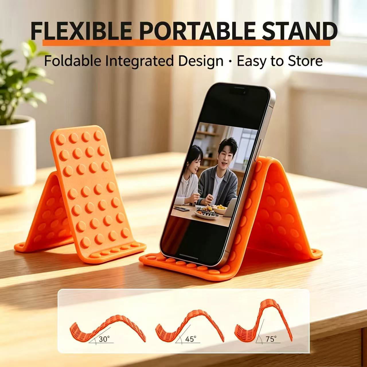 Laptop Accessories Organizer - 携帯用ユニバーサル携帯電話スタンド、角度調整可能なシリコン製デスクトップタブレット・ノートパソコンホルダー、折りたたみ式変形ブラケット（フック付き）