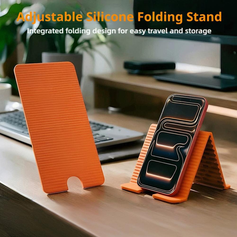 Laptop Accessories Organizer - 柔軟な折りたたみ式シリコン製電話ホルダー iPhone、iPad、ラップトップ、タブレット用 ポータブル調整可能な多角度デスクトップスタンド ホームオフィス用