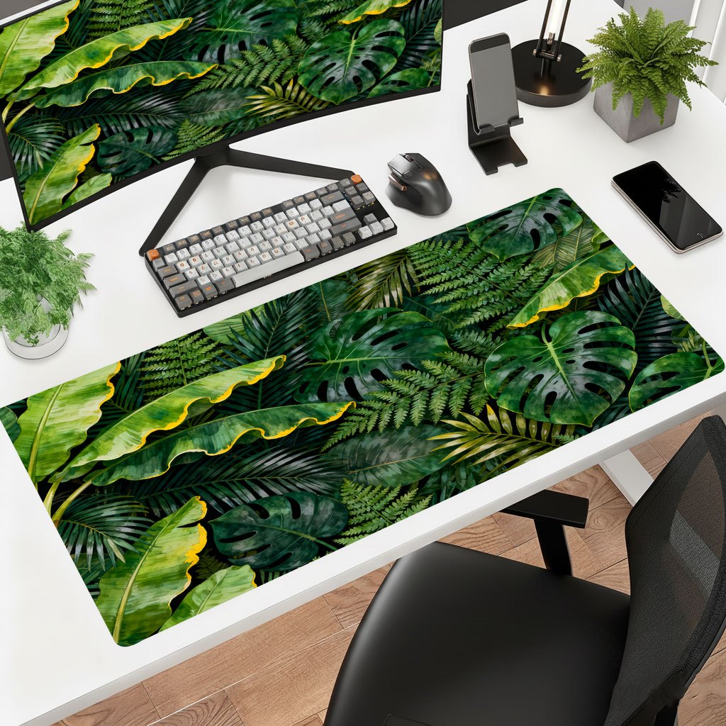 Laptop Accessories Brand - ブランド大判リーフアイロンマウスパッドHDプリントゲーミングオフィスラップトップデスクマットダイナミックアーティスティックパターンデスクトップアクセサリー