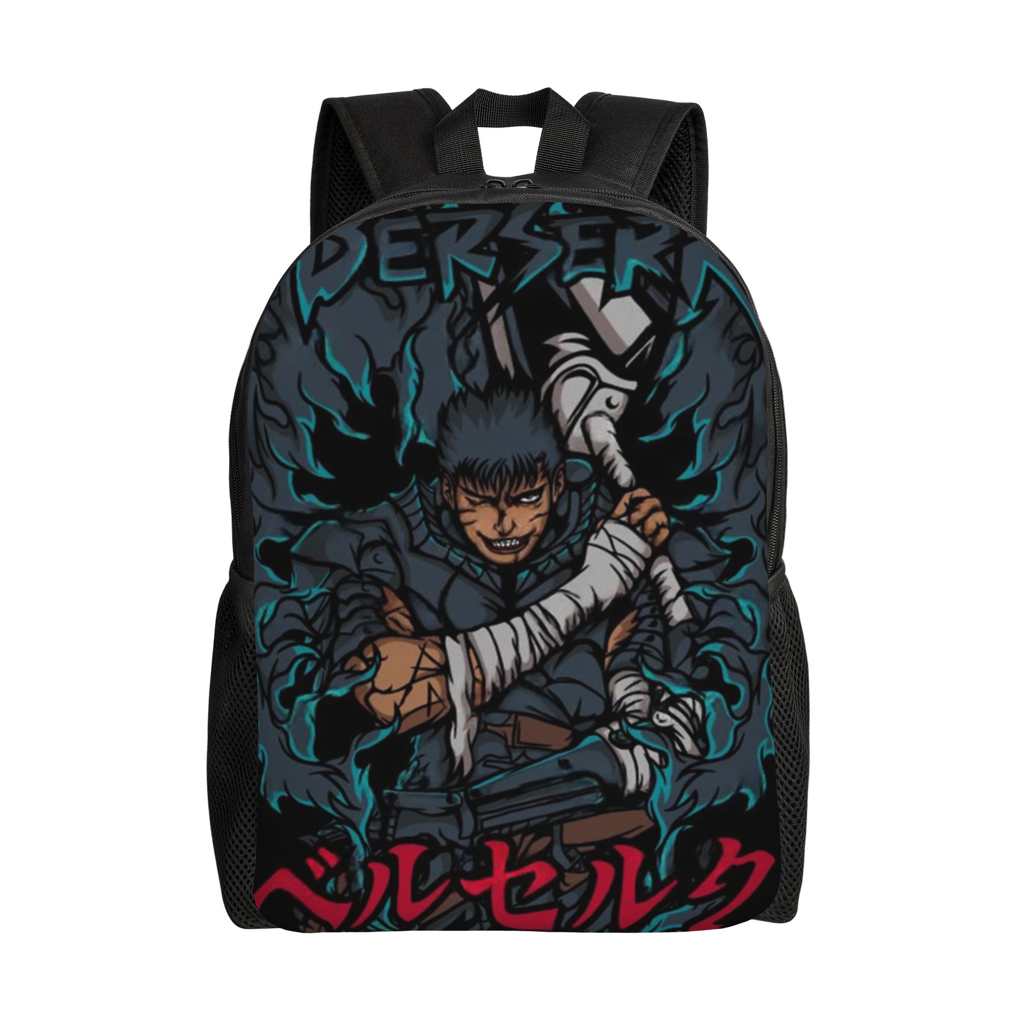 Laptop Accessories Bag For Men - B-Berserks トラベルバックパック女性男性学校ラップトップブックバッグマンガダークファンタジー黒剣士スタイル大学生デイパックバッグ