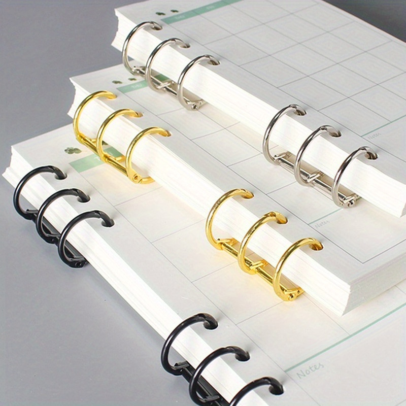 Laptop Office Accessories - 10 個金属ルーズリーフブックバインダーリングカレンダーサークル 3 リングノートブックアルバムスクラップブッククリップかわいいデスクアクセサリー