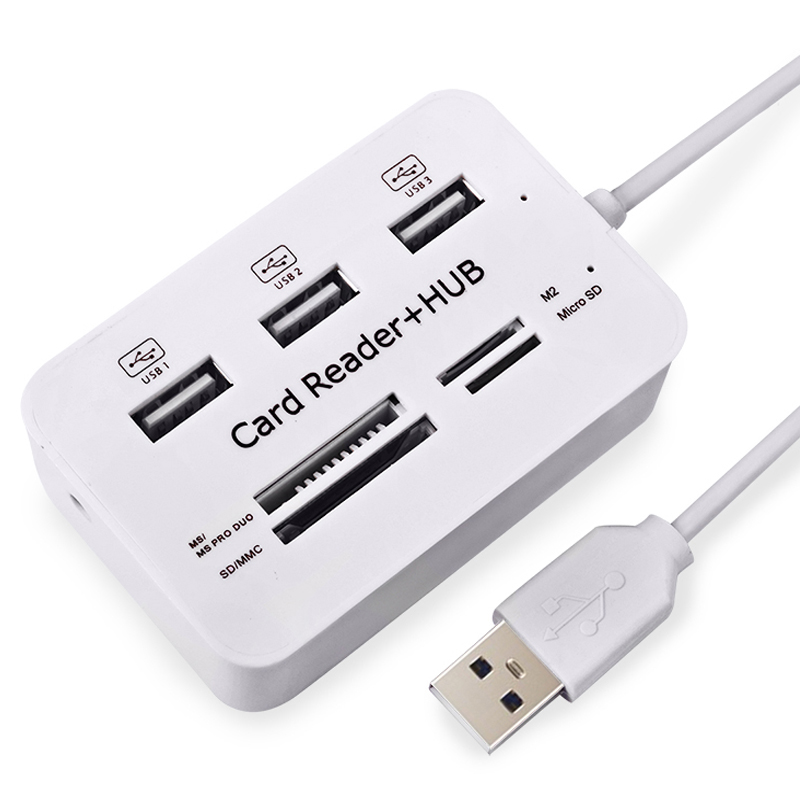 Laptop Accessories All In One - USBハブ,2.0ポートの3ポートを備えたUSBアダプター,マルチ入力を備えたラップトップ用のUSBスプリッター,MacBookアクセサリ