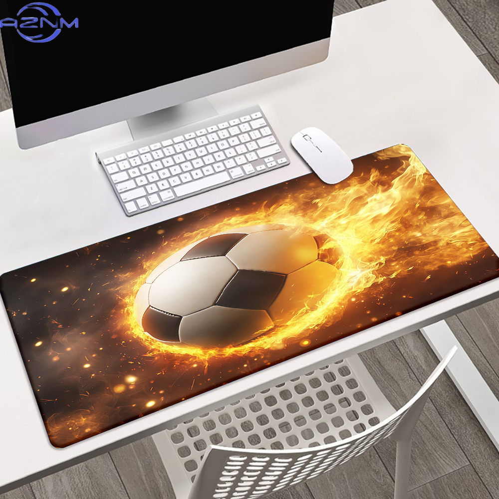 Laptop Accessories Brand - ブランドファイアーサッカーマウスパッドアイアンアートゲーミングマット滑り止めゴムデスクパッド耐久性のあるラップトップオフィスPCゲーマーキーボードアクセサリー