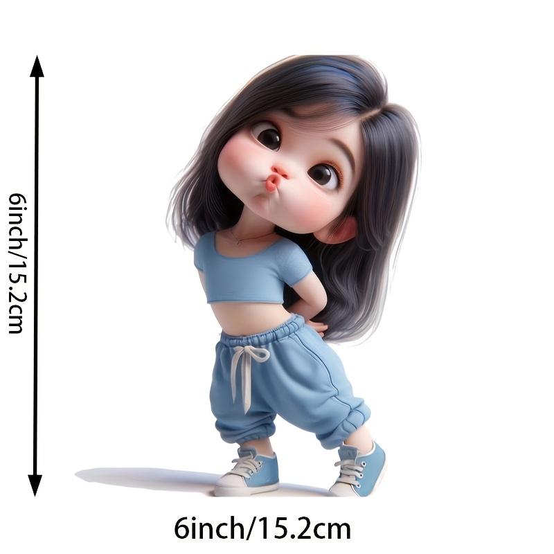 かわいい漫画の女の子防水ビニールステッカーユニバーサルデカー - Laptop Accessories For Girls のレビューと価格