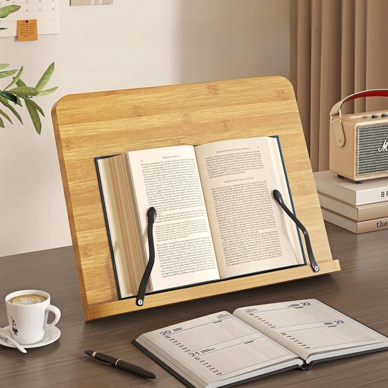 木製読書用ブックスタンド、多機能ラップトップサポート、8段階 - Laptop Office Accessories のレビューと価格