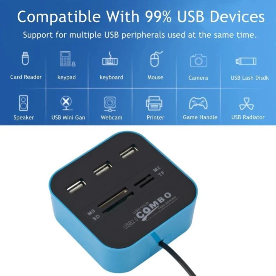 3ポートUSB 2.0ハブコンボ USBマイクロカードリーダ - Laptop Accessories All In One のレビューと価格