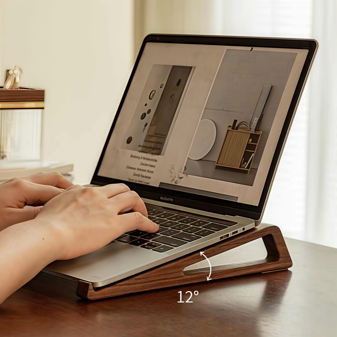 ポータブル折りたたみ木製ラップトップ スタンド - 人間工学 - Laptop Accessories All In One のレビューと価格