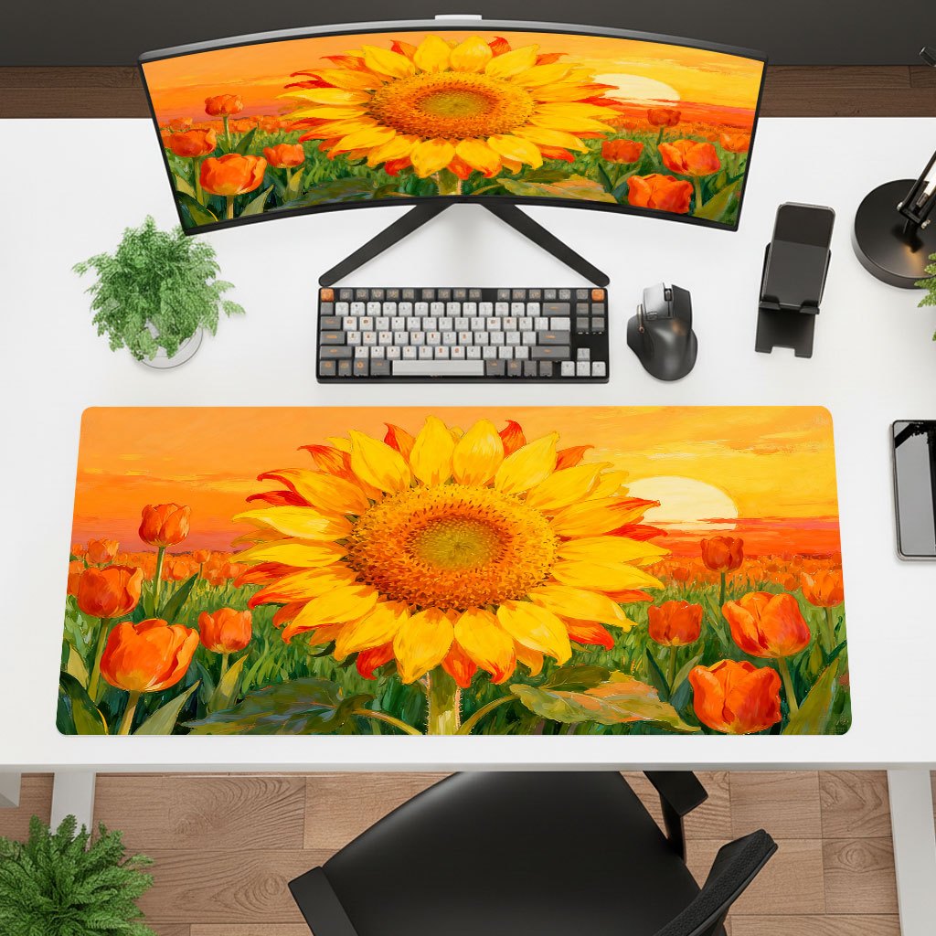 ブランドイエローサンフラワーマウスパッド、厚手のHDプリント - Laptop Accessories Brand のレビューと価格