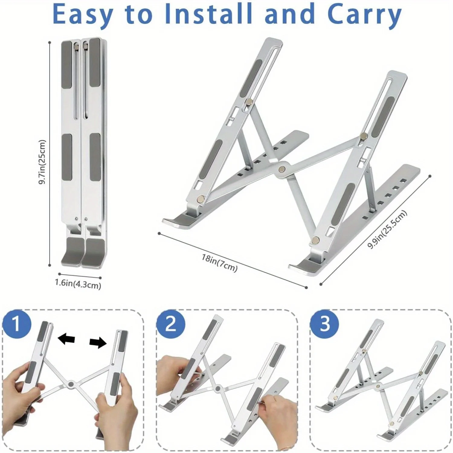 調節可能なアルミニウム製ラップトップスタンド - 6段階の高 - Laptop Accessories Organizer のレビューと価格