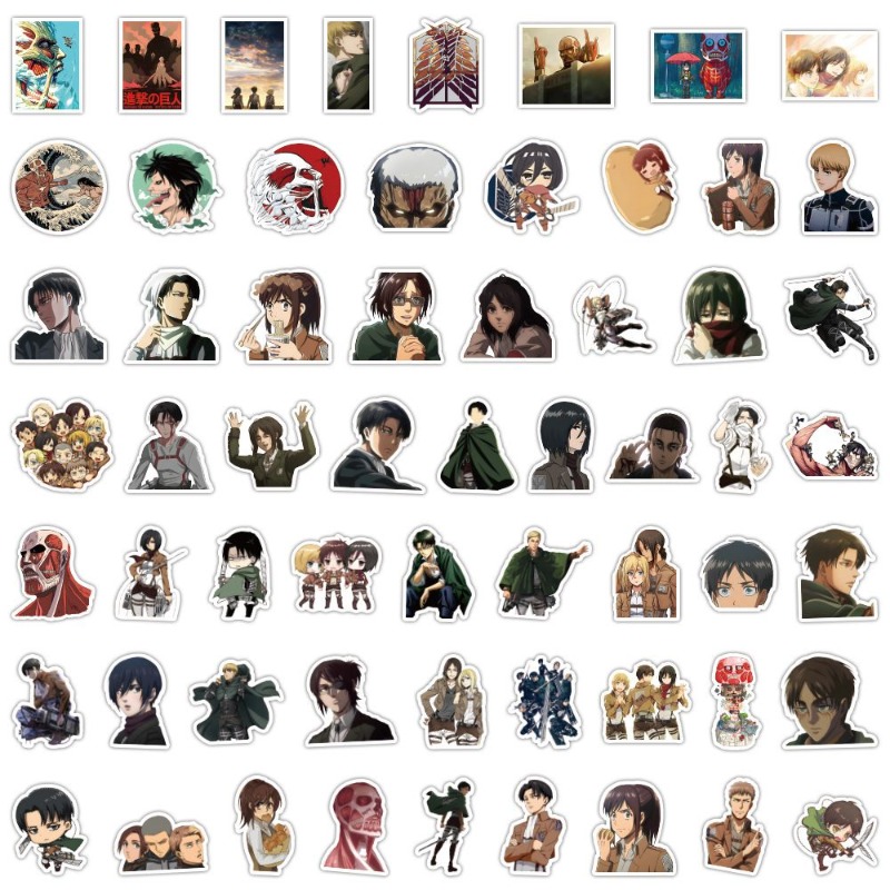 60枚入り 進撃の巨人 アニメステッカー かわいい 防水デカ - Laptop Accessories のレビューと価格