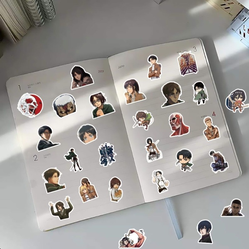 60枚入り 進撃の巨人 アニメステッカー かわいい 防水デカ - Laptop Accessories のレビューと価格