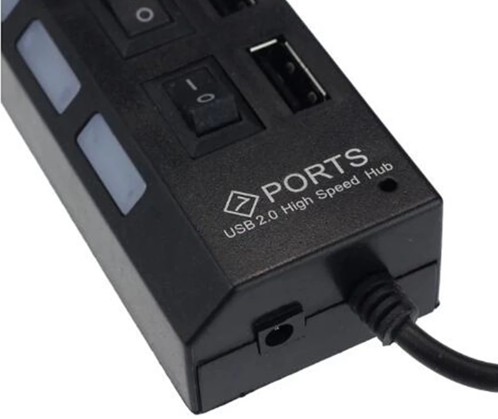 7 ポート USB 2.0 ハブスプリッターラップトップコン - Laptop Office Accessories のレビューと価格