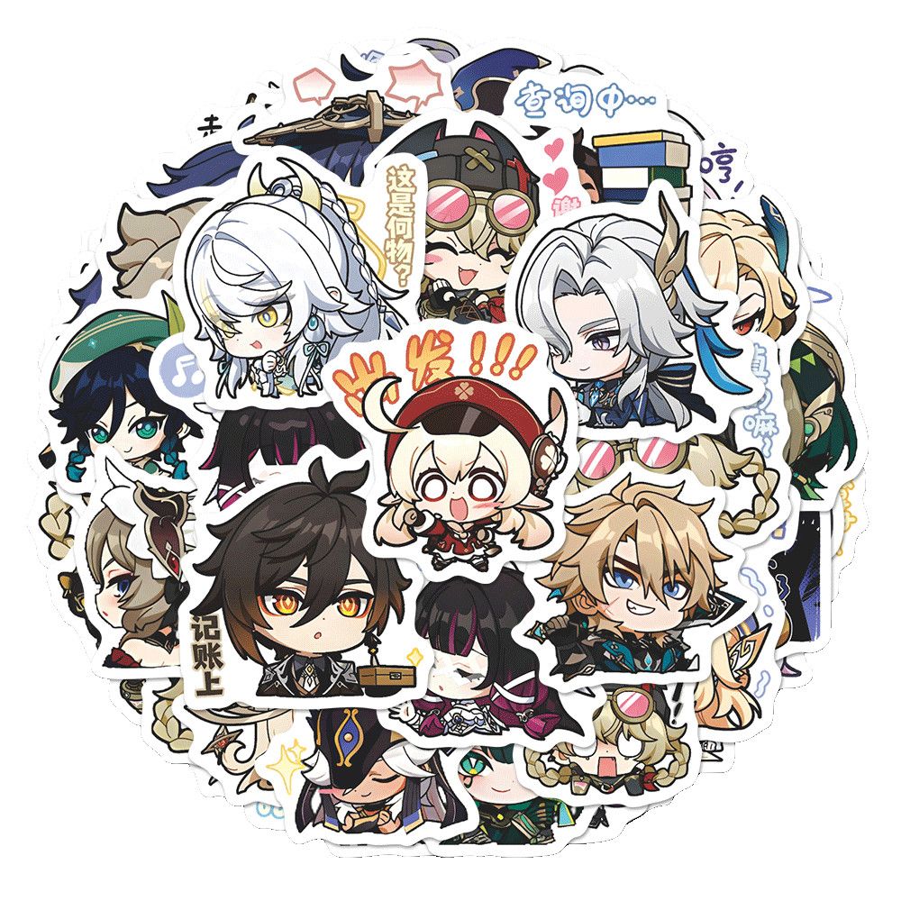 64 個原神インパクトムーンメイデンアニメステッカー漫画落書 - Laptop Accessories のレビューと価格